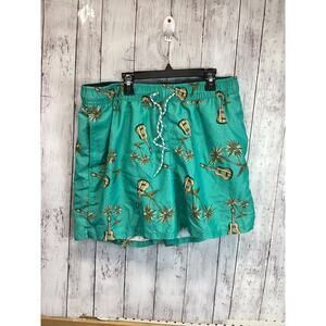 Goodfellow & Co. Men's Green Palm Tree & Guitar Swim Trunks Shorts Size Large